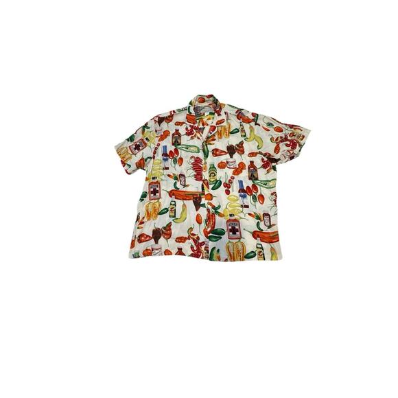Vintage Paradise Found Hawaiian Shirt 100% Rayon Made In Hawaii Hot Sauce XL - Picture 1 of 9